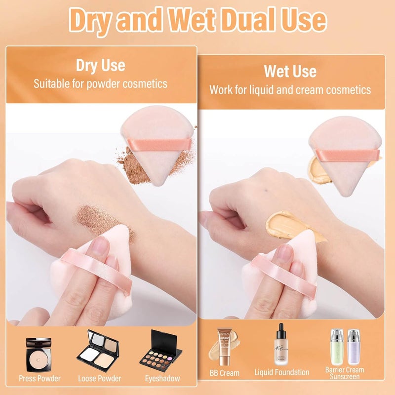 Thrilez 20pcs Triangle Powder Puff, Setting Powder Puff for Make Up, Face Puff Pads for Loose Powder and Press Powder, Makeup Sponge Powder Applicator for Face and Eye - Image 4